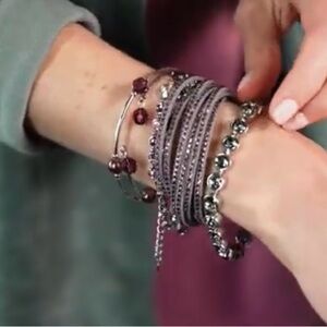 Touchstone Crystal Wind Up Bracelet, Purple